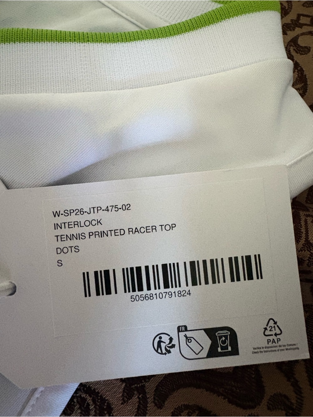 NWT- Casablanca Women's White Sleeveless Polo with Lime Trim - Picture 8 of 12